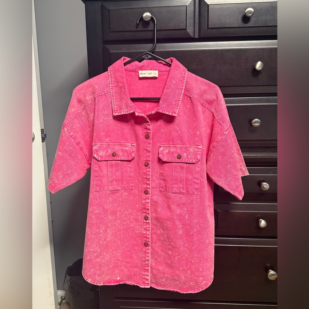 Women’s Pink Button-Up Shirt